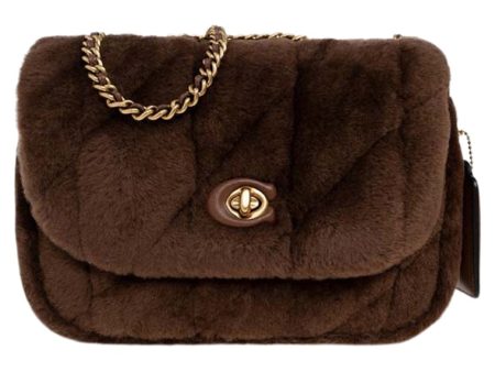 Coach Shoulder Bag In Shearling With Quilting Pillow Madison Brown Supply