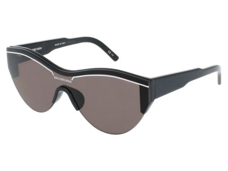 Balenciaga Shield Wrap Sunglasses Black Grey on Sale