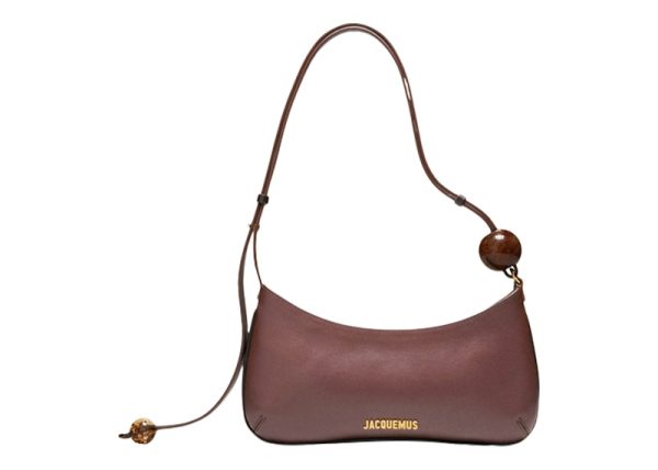 Jacquemus Le Bisou Perle Beaded Shoulder Bag Medium Brown Online Hot Sale