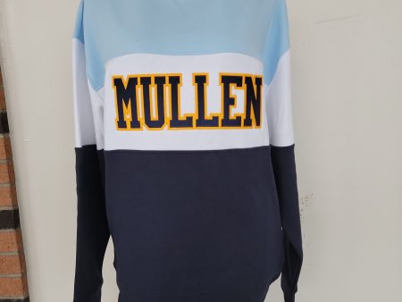 Sweatshirt Navy, White, Light Blue Stripe Hot on Sale