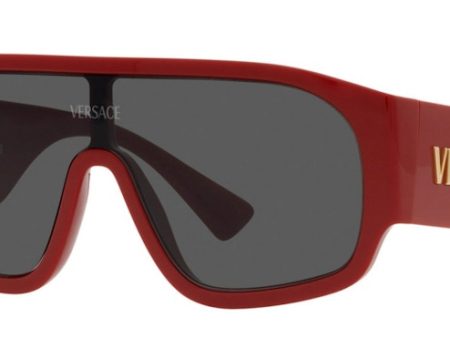 Versace Shield Sunglasses Red For Cheap