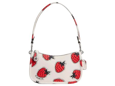 Coach Swinger Bag With Strawberry Print 20 Glovetanned Leather Silver Chalk Multi Hot on Sale