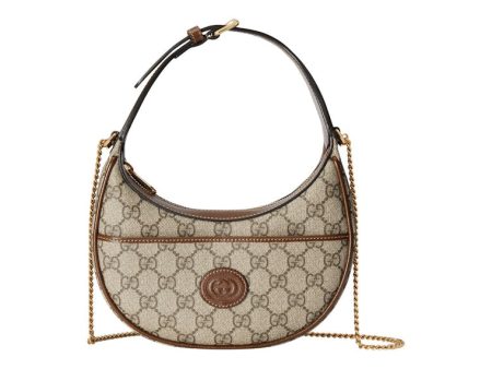 Gucci Half-Moon Shaped Bag Mini Gg Supreme Beige Ebony Discount