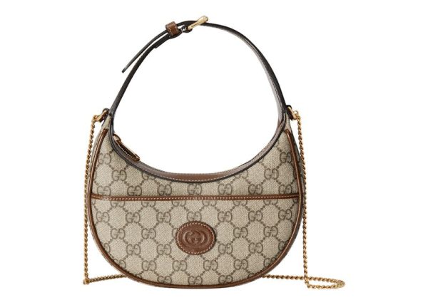 Gucci Half-Moon Shaped Bag Mini Gg Supreme Beige Ebony Discount