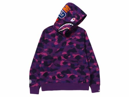 Bape Color Camo Shark Pullover Hoodie Purple Online