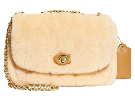 Coach Shoulder Bag In Shearling With Quilting Pillow Madison Natural For Sale