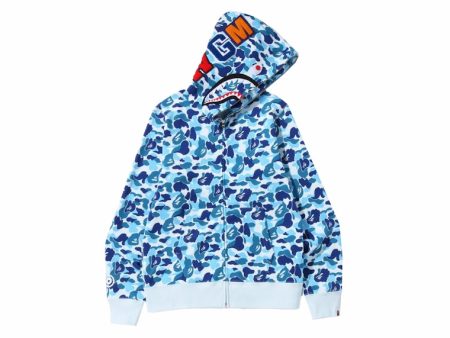 Bape Abc Camo Shark Full Zip Hoodie Blue For Discount