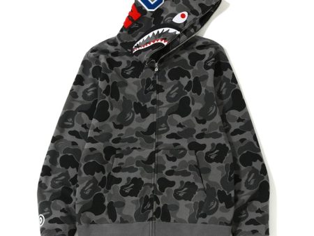 Bape Abc Camo Shark Full Zip Hoodie Black Online