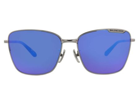 Balenciaga Square Frame Metal Sunglasses Ruthenium Violet Supply