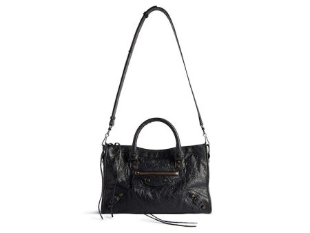 Balenciaga Le City Small Bag In Black Arena Storico Lambskin Brass Hardware Black (8114422Abek1000) For Cheap