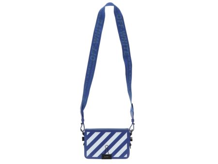 Off-White Diagonal Stripe Mini Flap Bag Blue White Fashion