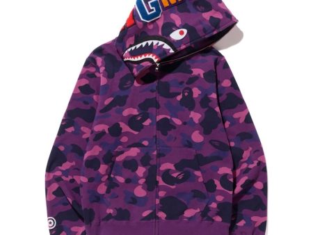 Bape Color Camo Shark Full Zip  Hoodie Purple Online now