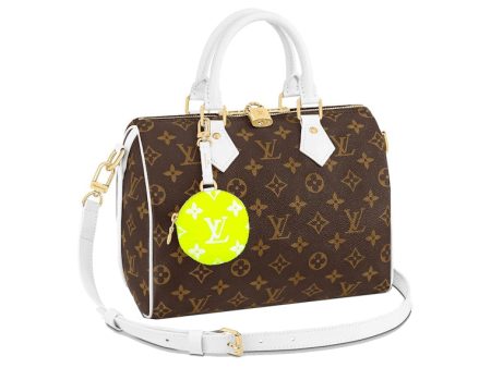 Louis Vuitton Speedy Bandouliere 25 White Brown Fashion