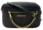 Michael Kors Jet Set Zip Chain Crossbody Bag Large Black Gold For Discount