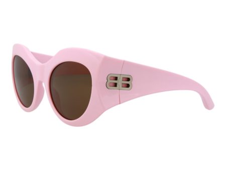 Balenciaga Cat Eye Sunglasses Pink Pink Brown Discount