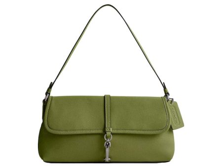 Coach Hamptons Bag Glovetan Leather Silver Dark Lime Supply