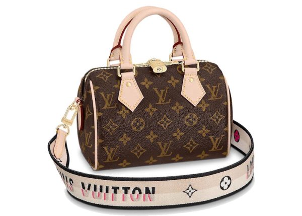 Louis Vuitton Speedy Bandouliere 20 Monogram Brown Black For Sale