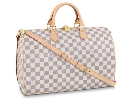 Louis Vuitton Speedy Bandouliere Damier Azur 35 White Blue Supply