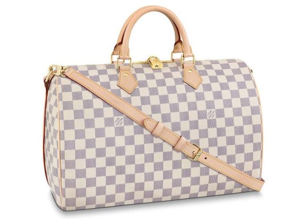 Louis Vuitton Speedy Bandouliere Damier Azur 35 White Blue Supply