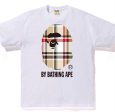 Bape A Bathing Ape Check By Bathing Tee White Beige Supply