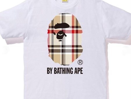 Bape A Bathing Ape Check By Bathing Tee White Beige Supply