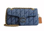 Coach Tabby Shoulder Bag 26 With Quilting Brass Indigo on Sale