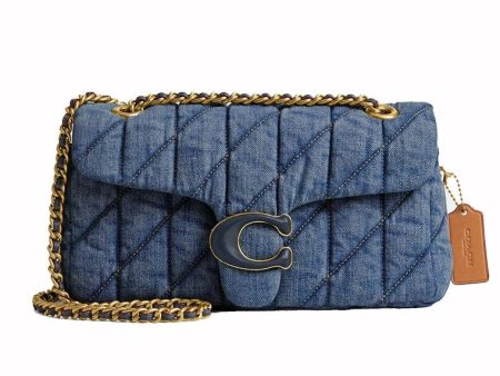 Coach Tabby Shoulder Bag 26 With Quilting Brass Indigo on Sale