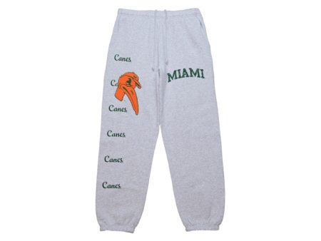 Travis Scott X Mitchell & Ness Miami Hurricanes Classic Sweatpants Heather Gray Discount