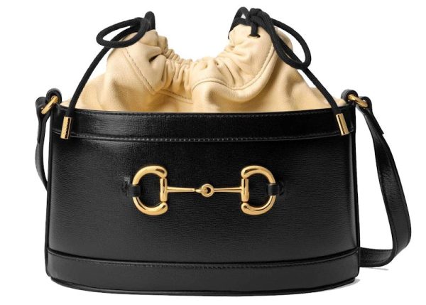 Gucci 1955 Horsebit Bucket Bag Small Black Butter Fashion